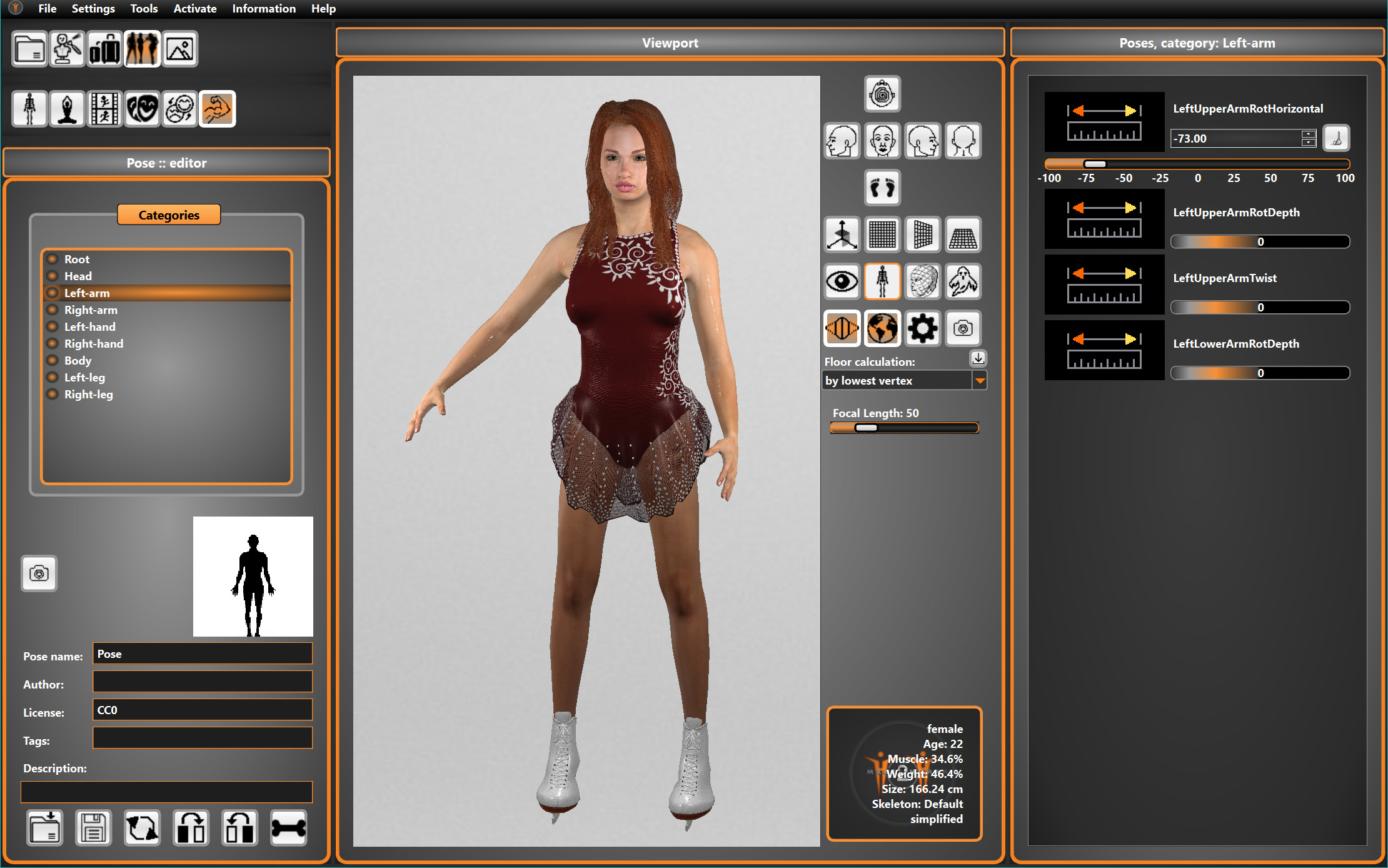 Usage of the pose editor.